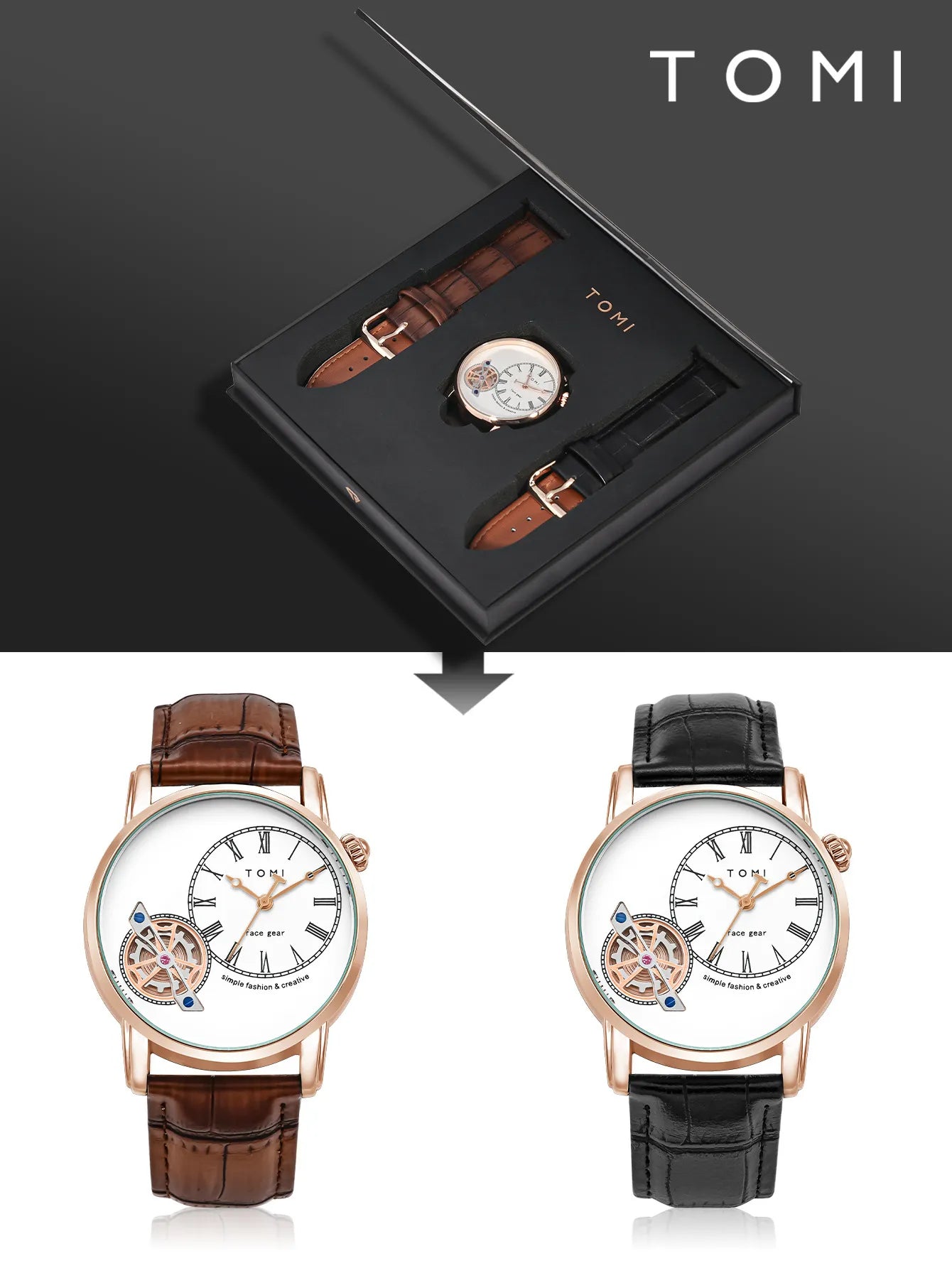 Men's Watch Analog Leather Wrist Watch