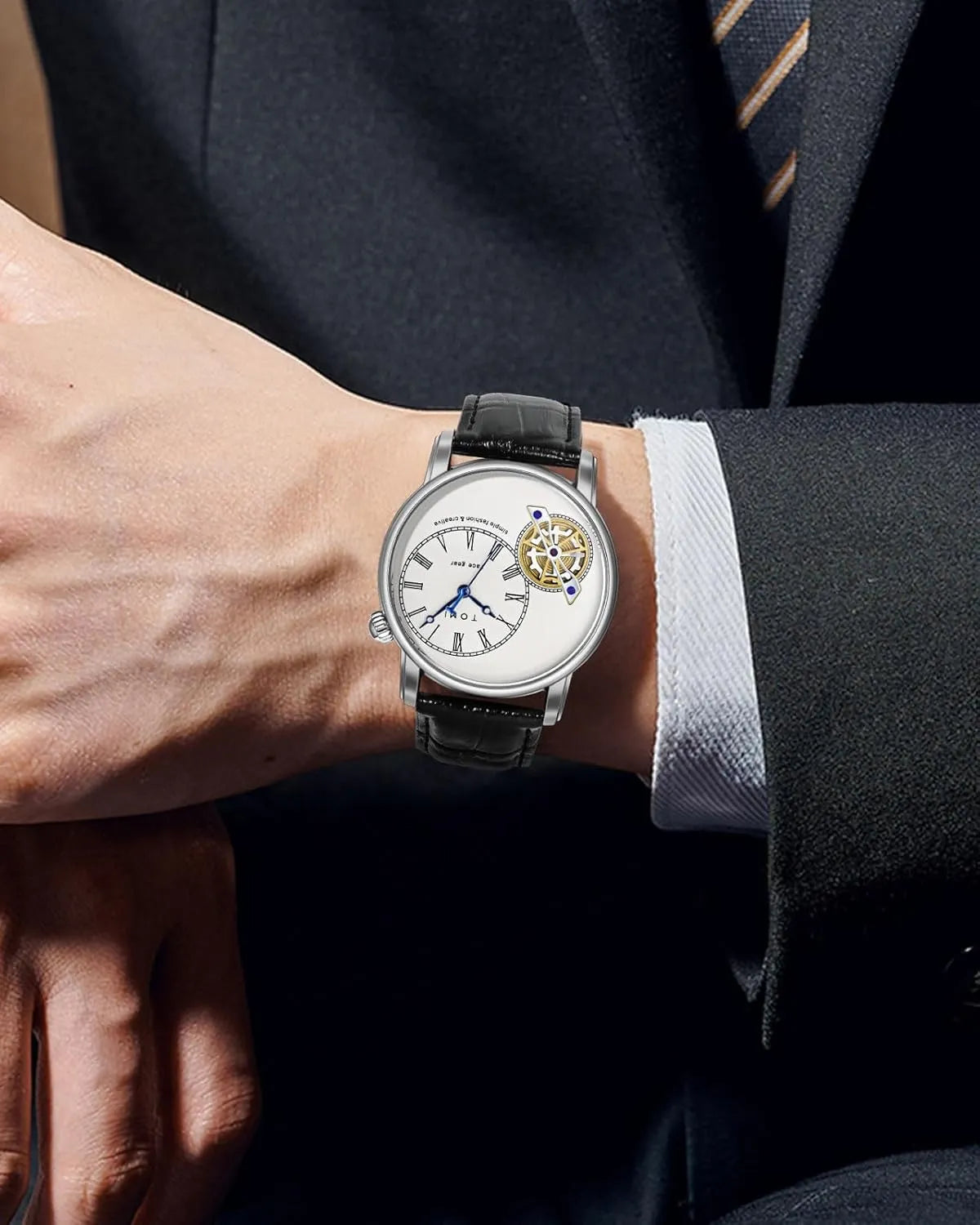 Men's Watch Analog Leather Wrist Watch