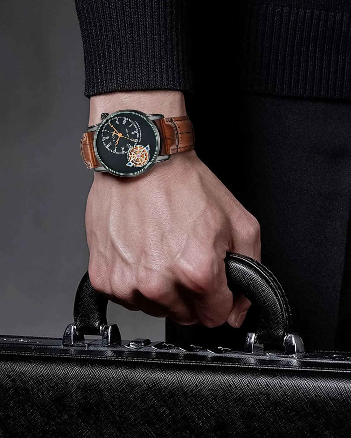 Men's Watch Analog Leather Wrist Watch