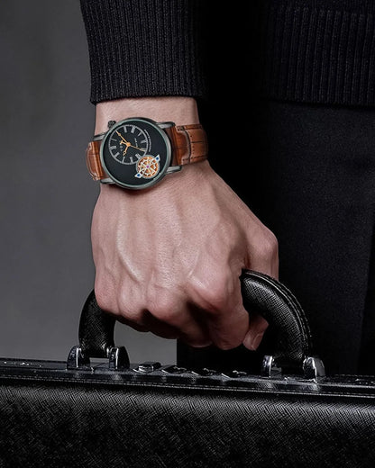 Men's Watch Analog Leather Wrist Watch