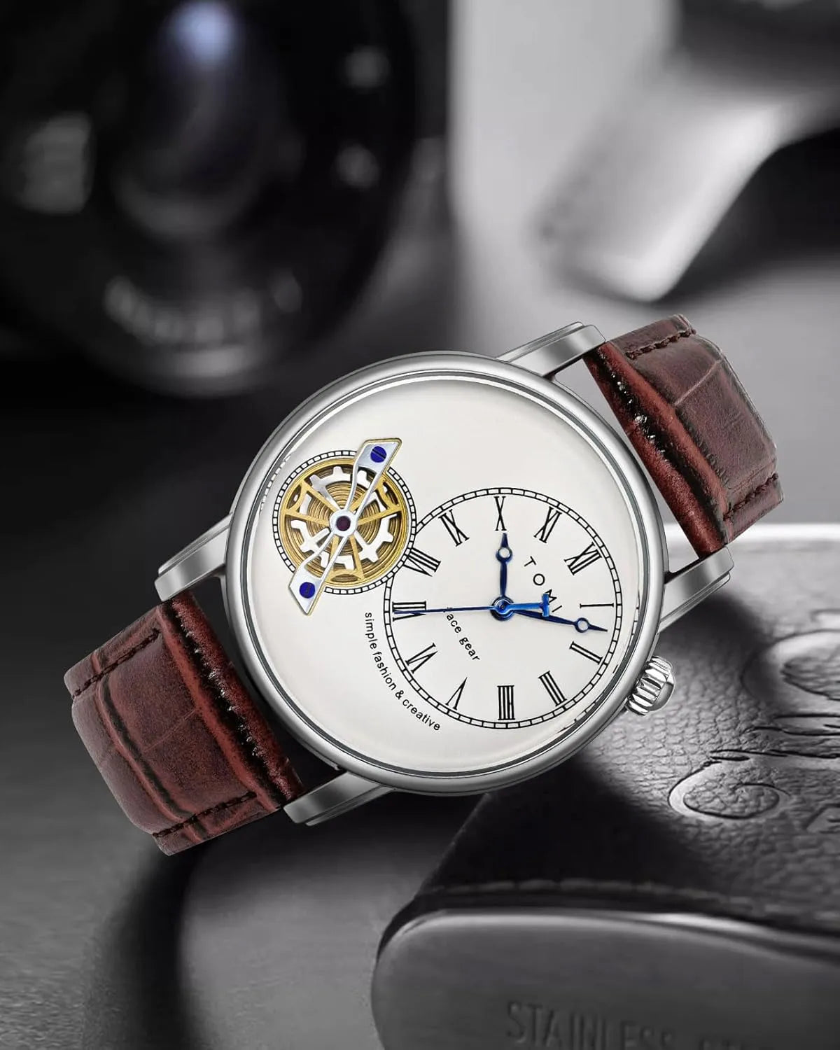 Men's Watch Analog Leather Wrist Watch