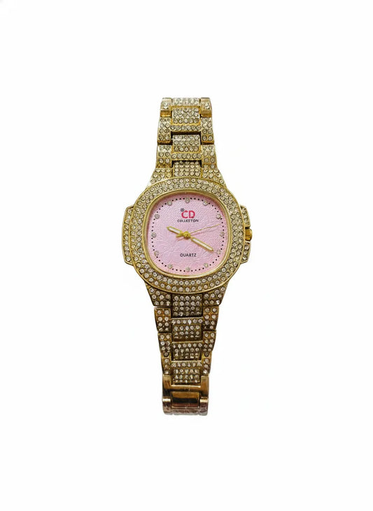 Iced Out Quartz Movement Womens Watch