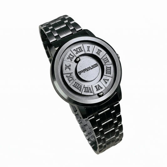 Black Stainless Steel Magnetic Ball Watch