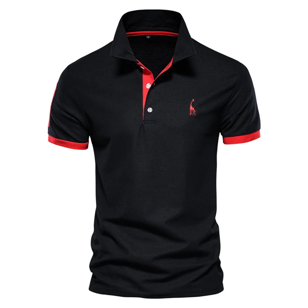 Mjlovers men's polo shirt in classic design, featuring a collar and short sleeves, displayed on a white background.