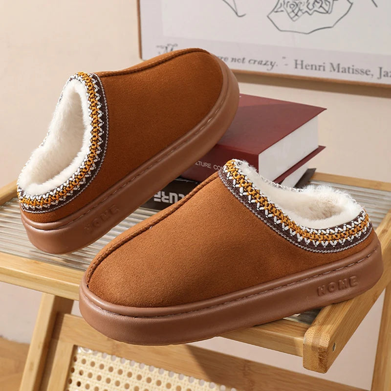 Mjlovers women's non-slip slippers with soft fabric upper and cushioned sole for comfortable indoor wear.