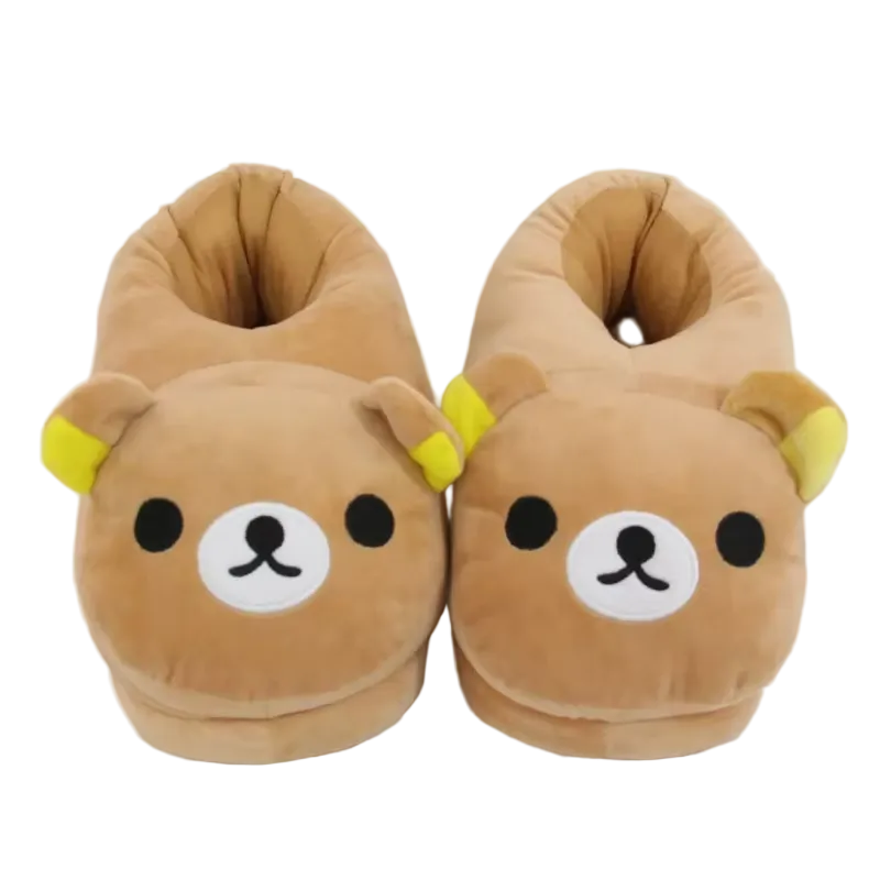 MJLovers cozy bear slippers for ladies with plush fur and cute bear face design, perfect for indoor comfort and warmth.
