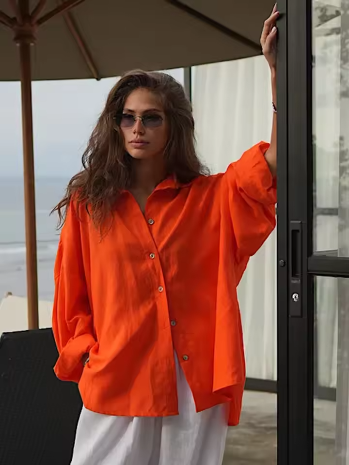 Cotton Spring Diana shirt by mjlovers featuring a lightweight, breathable fabric and stylish spring-inspired design.