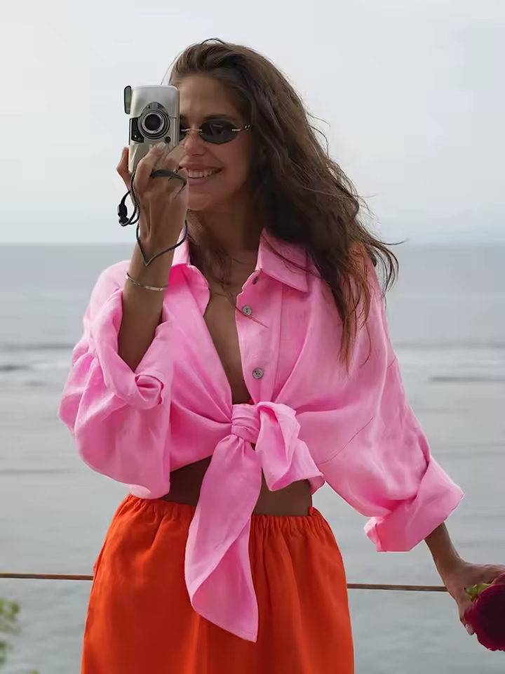 Cotton Spring Diana shirt by mjlovers featuring a lightweight, breathable fabric with a stylish spring-inspired design.