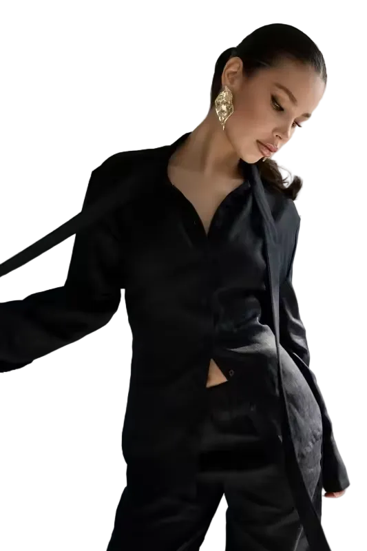 Autumn cotton tie belt waist accessory paired with a women's blouse, stylish fashion item by mjlovers.