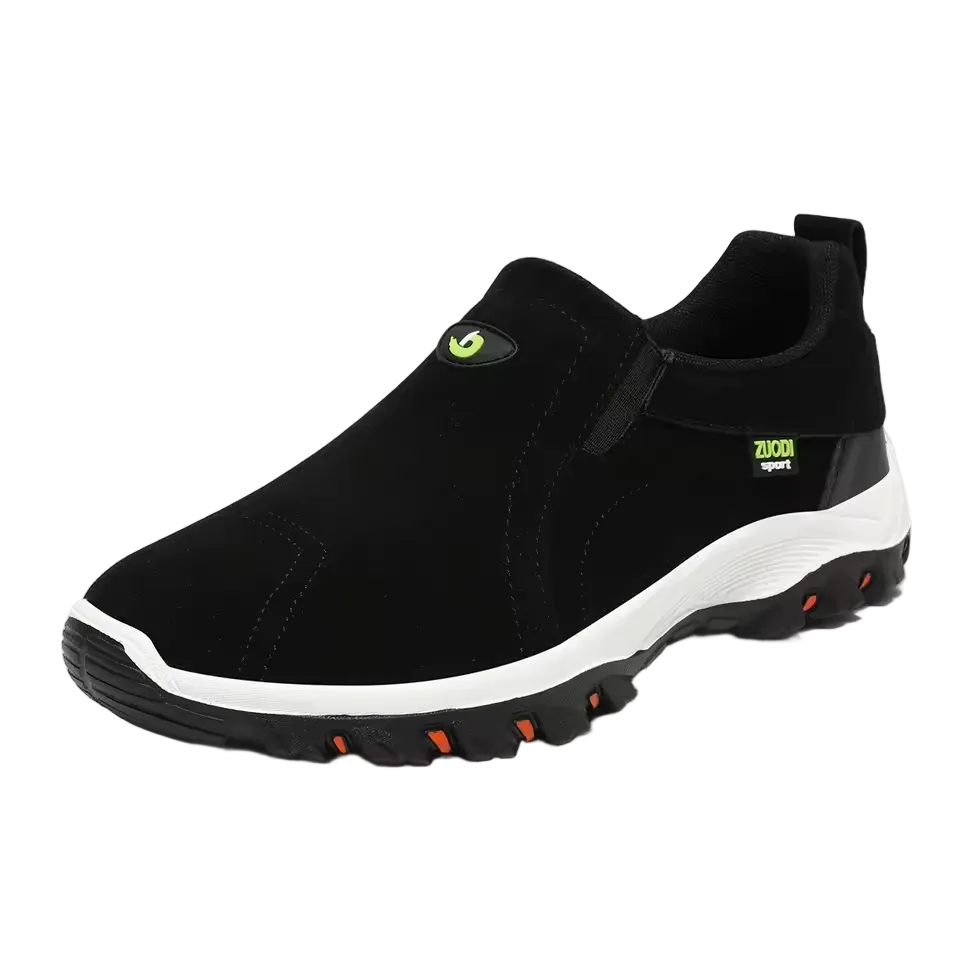 Mjlovers men's garden boots in waterproof rubber with sturdy soles, black color, suitable for outdoor gardening.