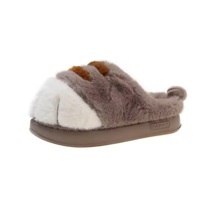 Mjlovers cat-shaped slippers for women with cute feline design, soft fabric, and cozy comfort for indoor wear.
