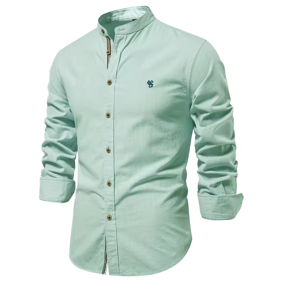 Mjlovers long sleeve shirt in soft fabric, featuring a comfortable fit and classic design, displayed on a hanger.