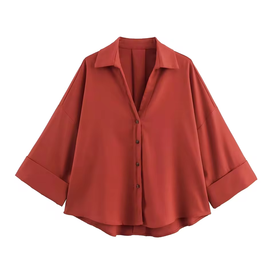 Mjlovers trendy women's wide sleeve shirt featuring a stylish, modern design perfect for casual or office wear.
