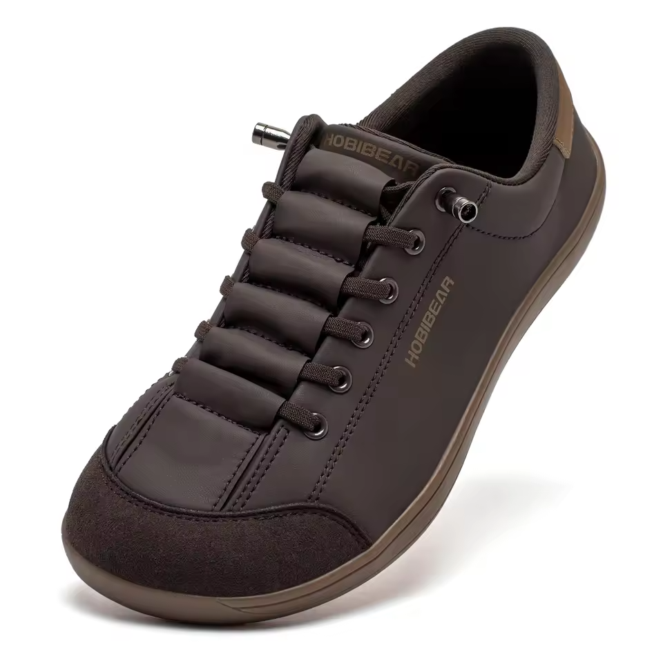 Mjlovers comfortable leather men's shoes featuring sleek design and smooth brown leather for casual or formal wear.