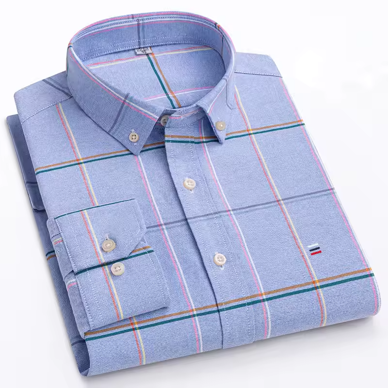 Mjlovers cotton button-down dress shirt in white, featuring classic collar and button-front design, displayed on a hanger.