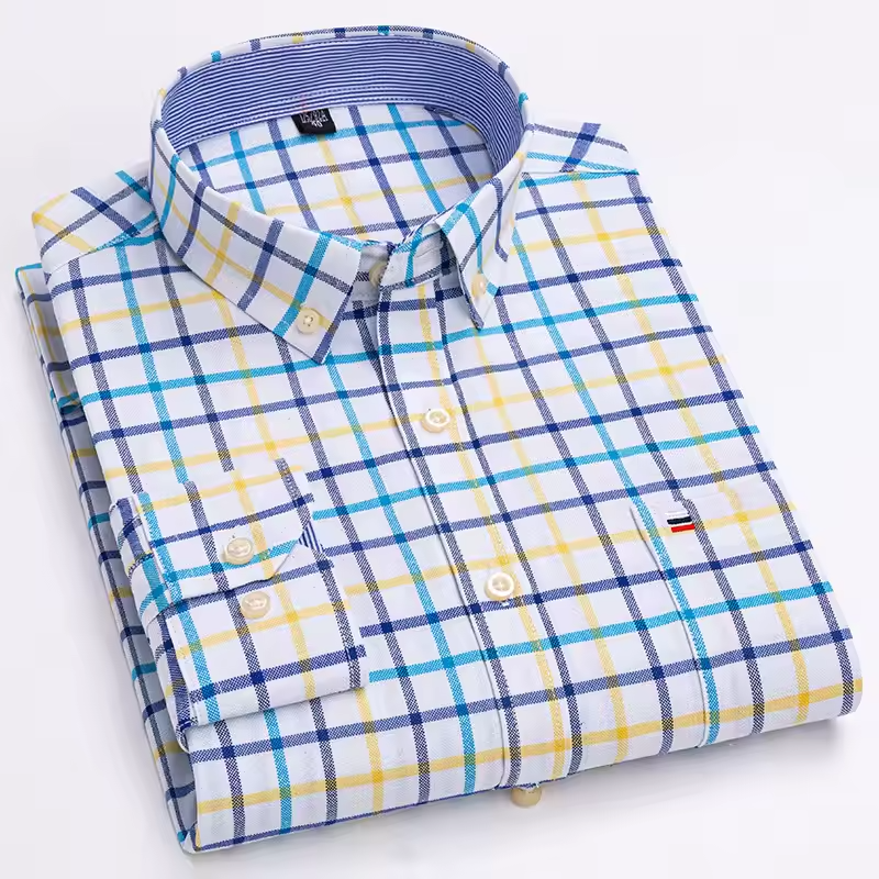 Mjlovers cotton button-down dress shirt with collar and long sleeves, white fabric, close-up view showing button details.