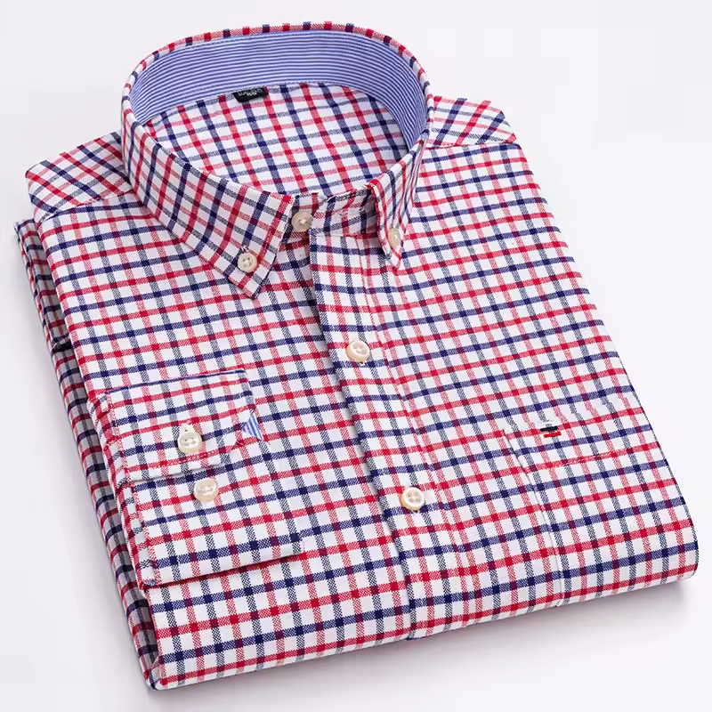 Mjlovers cotton button-down dress shirt in white, featuring a classic collar and front buttons, displayed on a hanger.