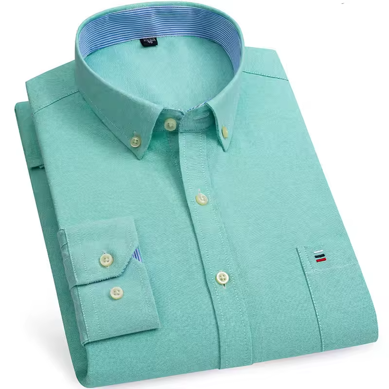 Mjlovers cotton button-down dress shirt with classic collar and long sleeves, white fabric, casual yet polished style.