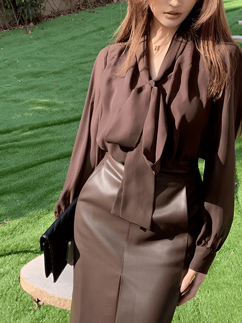 Elegant loose business shirt for women by mjlovers, featuring a classic collar, long sleeves, and a relaxed fit for professional wear.